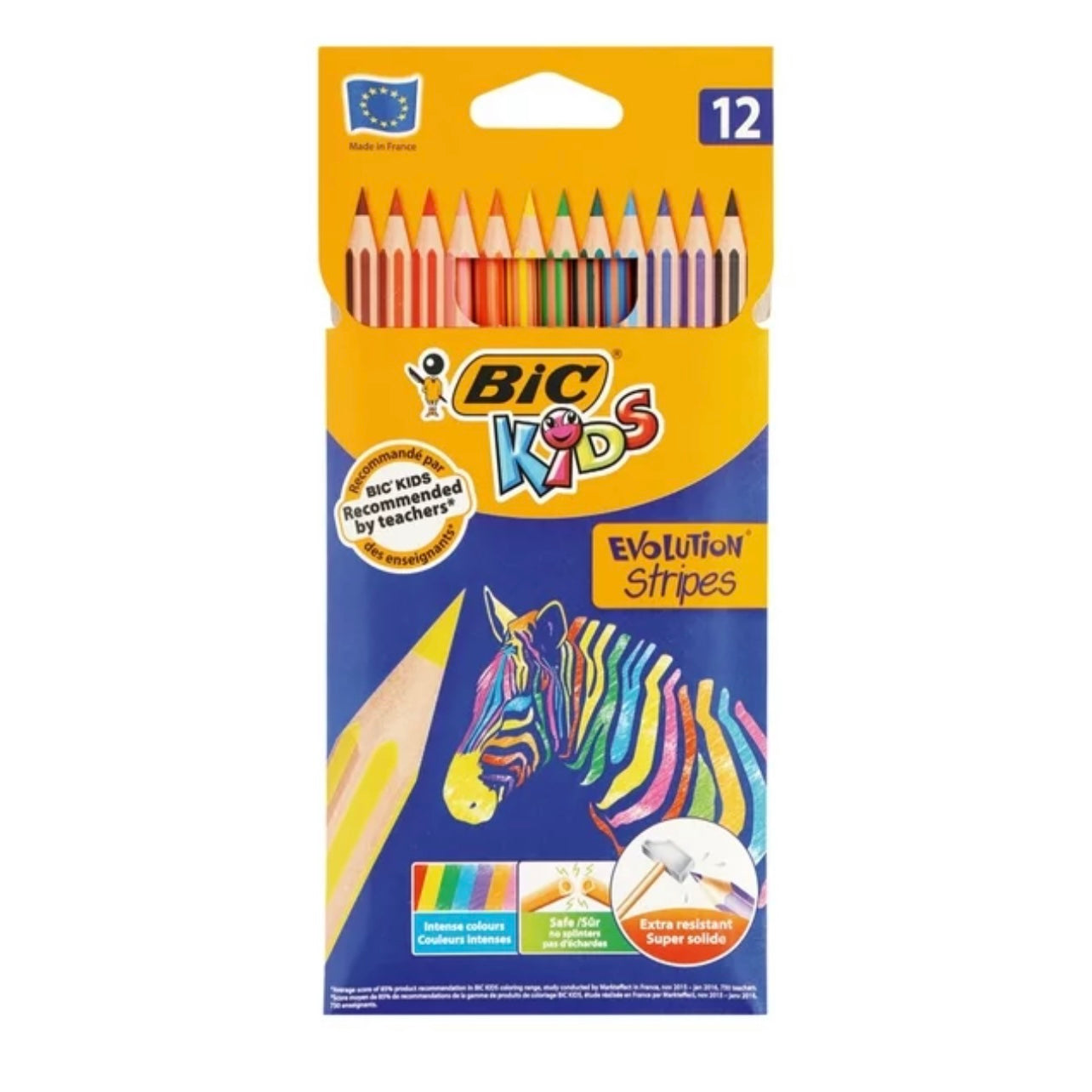 BIC Evolution Stripes Colouring Pencils Assorted 12 Colors