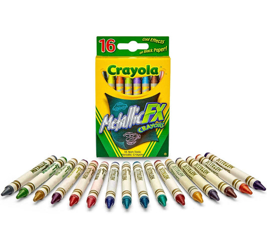 Crayola Metallic FX Crayons 16 Colors || الوان شمعية كرايولا ١٦ لون 