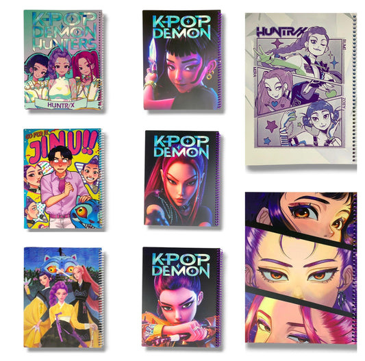 Kpop Demon Hunter Arabic Notebook 8x10 100 Pages Assorted Models || دفتر عربي ٨*١٠ عدد ١٠٠ ورقة كي بوب ديمون هنتر موديلات متنوعة