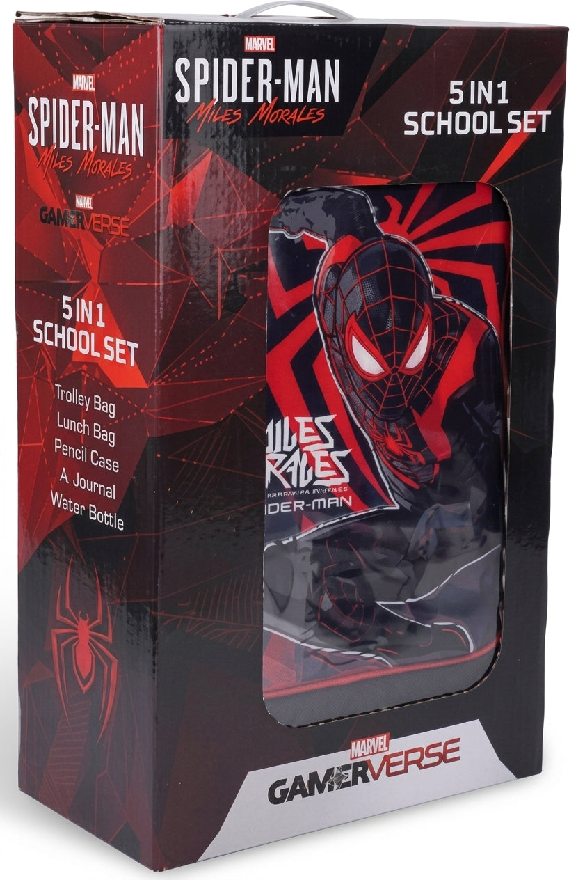 MARVEL  SPIDERMAN   LEAP OF FAITH 5 IN 1 TROLLEY SET  18" ||  طقم شنطة تروللي مجموعة مارفل سبايدرمان ليب أوف فيث 5 في 1 ، 18 إنش