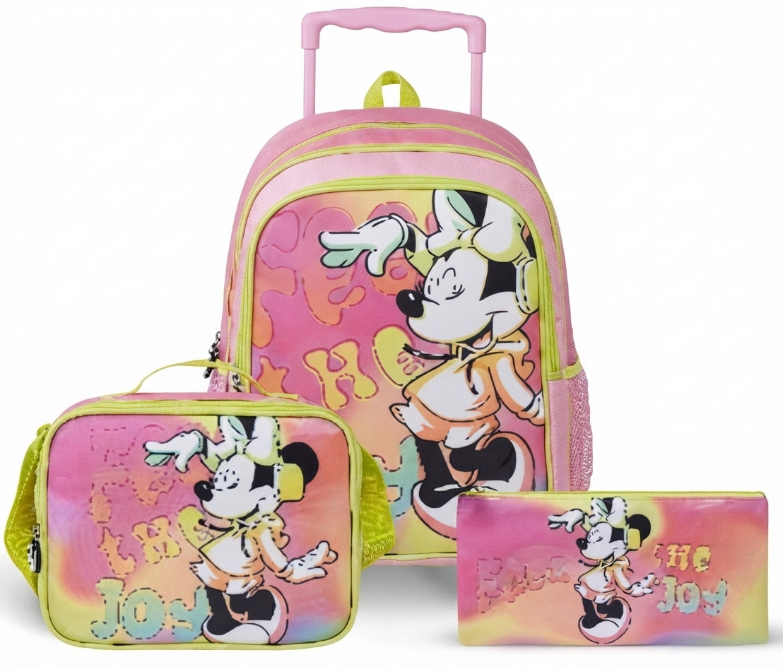 DISNEY MINNIE MOUSE 3 IN 1 TROLLEY SET 18" ||  طقم شنطة تروللي ديزني ميني ماوس  3 في 1 ، 18 إنش