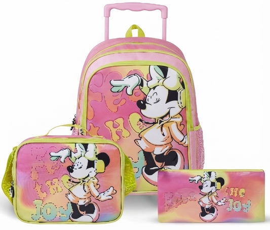 DISNEY MINNIE MOUSE 3 IN 1 TROLLEY SET 18" ||  طقم شنطة تروللي ديزني ميني ماوس  3 في 1 ، 18 إنش