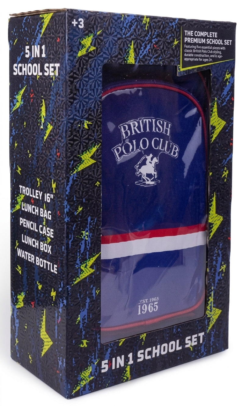 British Polo Club CBPC1 5IN1 TROLLEY BOX SET 16" || طقم شنطة تروللي بوبو كلوب 5 في 1، 16 إنش