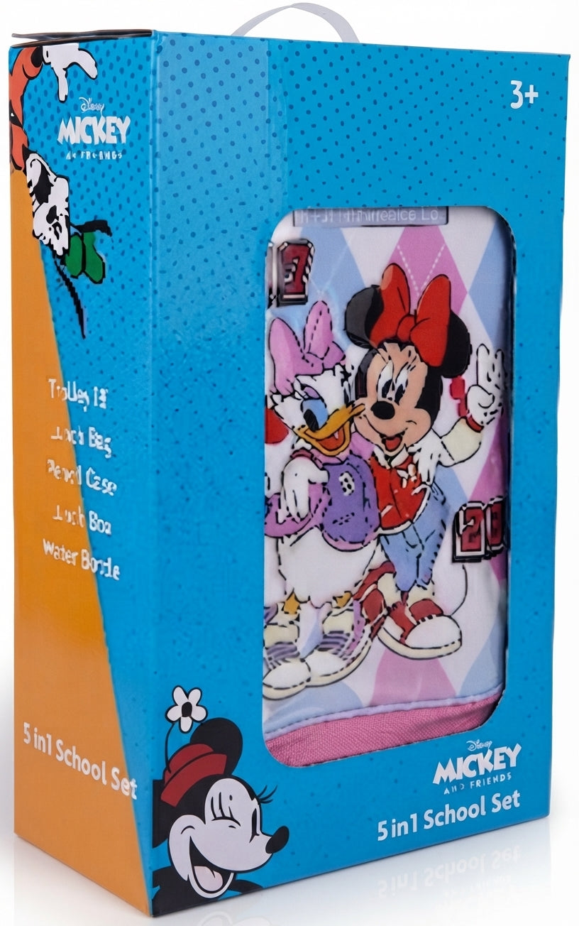 DISNEY  MINNIE MOUSE   M & D 5 IN 1 TROLLEY SET  18" ||  طقم شنطة تروللي مجموعة ديزني ميني ماوس إم آند دي 5 في 1  ، 18 إنش