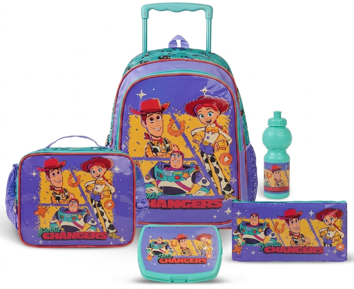 DISNEY  TOY STORY 5 GAME CHANGERS 5 IN 1 TROLLEY SET 16" ||  طقم شنطة تروللي ديزني توي ستوري، 5 غيم تشانجرز 5 في 1، 16 إنش
