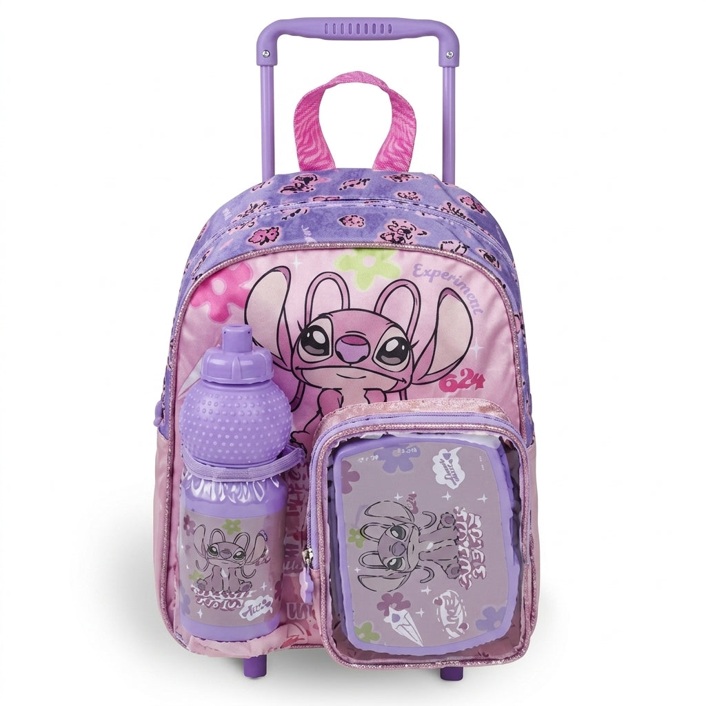 DISNEY ANGEL COSMIC BEAUTY  3 IN 1 TROLLEY SET  13" || طقم شنطة تروللي ديزني أنجل كوزميك بيوتي 3 في 1  ، 13 إنش