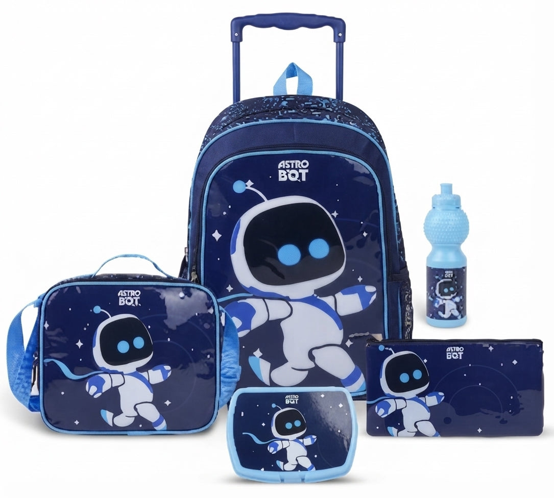 SONY ASTROBOT ASTROBOT GALAXY 5 IN 1 TROLLEY SET  18" || طقم شنطة تروللي سوني أستروبوت أستروبوت جالاكسي ٥ في ١، ١٨ إنش