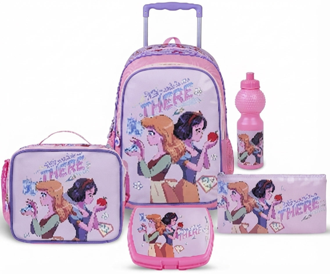 DISNEY PRINCESS WILL YOU TAKE ME THERE 5 IN 1 TROLLEY SET  18" || طقم شنطة تروللي ديزني برينسيس ويل يو تيك مي ذير ٥ في ١، ١٨ إنش