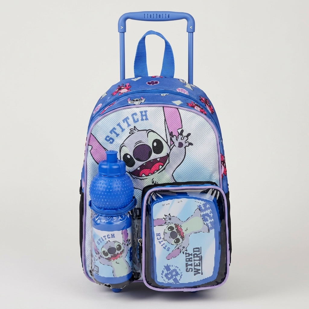 
DISNEY STITCH  STAY WEIRD  3 IN 1 TROLLEY SET  13" ||    طقم شنطة تروللي ديزني ستيتش، ابقَ غريبًا 3 في 1  ، 13 إنش
