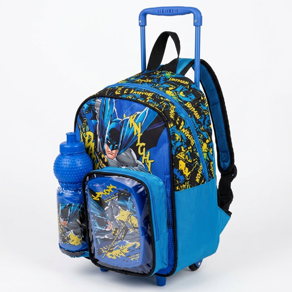 WB BATMAN  DARK KNIGHT 3 IN 1 TROLLEY SET  13" || طقم شنطة تروللي وارنر براذرز باتمان ذا دارك نايت ٣ في 1  ، 13 إنش