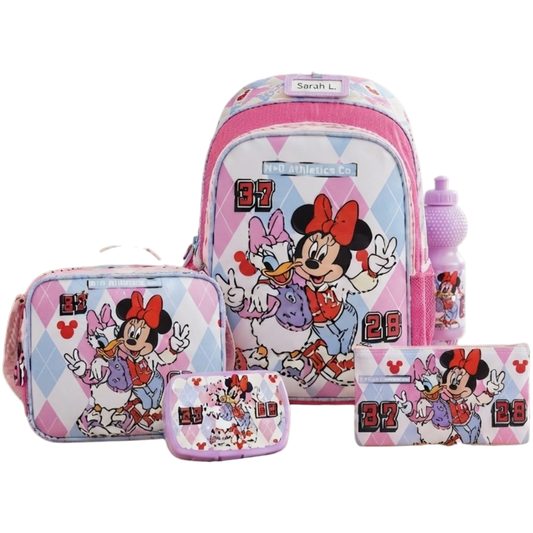 DISNEY  MINNIE MOUSE   M & D 5 IN 1 TROLLEY SET  18" ||  طقم شنطة تروللي مجموعة ديزني ميني ماوس إم آند دي 5 في 1  ، 18 إنش