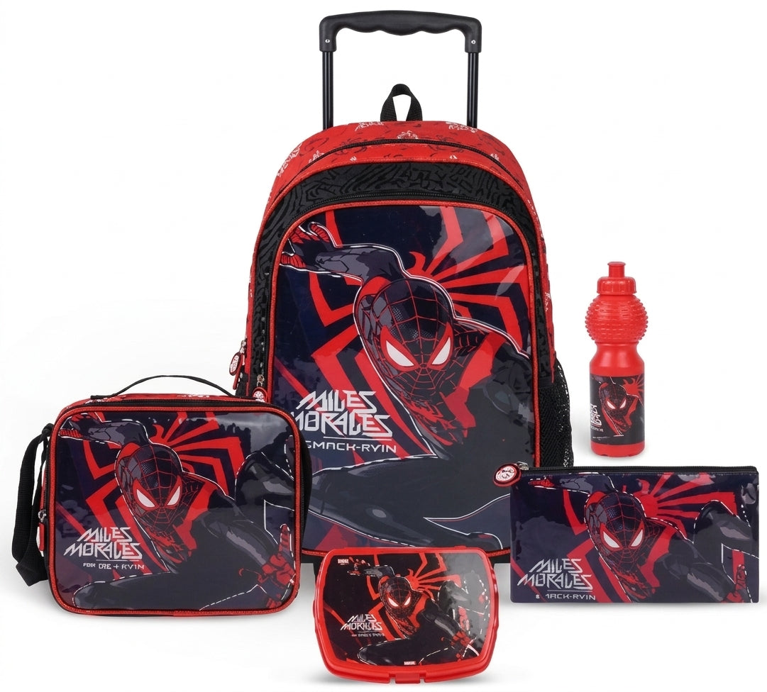 MARVEL  SPIDERMAN   LEAP OF FAITH 5 IN 1 TROLLEY SET  18" ||  طقم شنطة تروللي مجموعة مارفل سبايدرمان ليب أوف فيث 5 في 1 ، 18 إنش