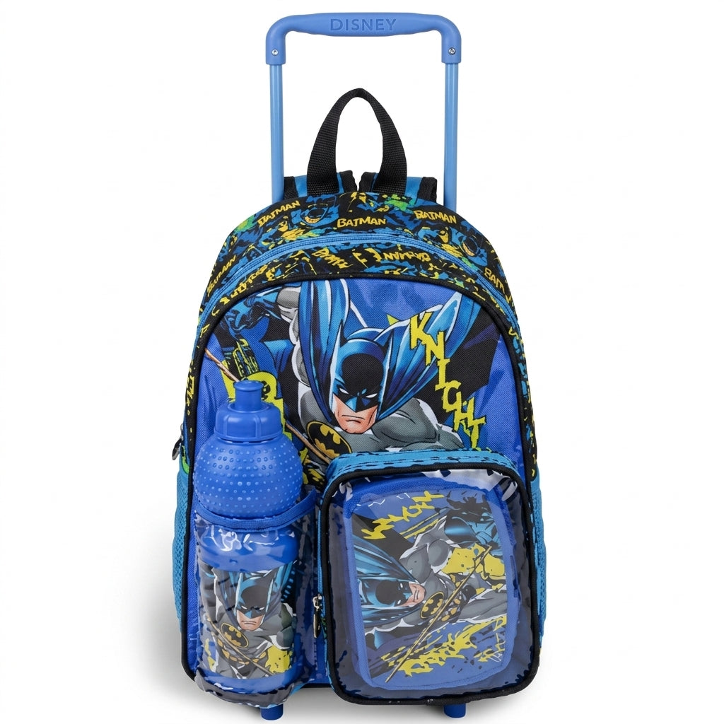 WB BATMAN  DARK KNIGHT 3 IN 1 TROLLEY SET  13" || طقم شنطة تروللي وارنر براذرز باتمان ذا دارك نايت ٣ في 1  ، 13 إنش