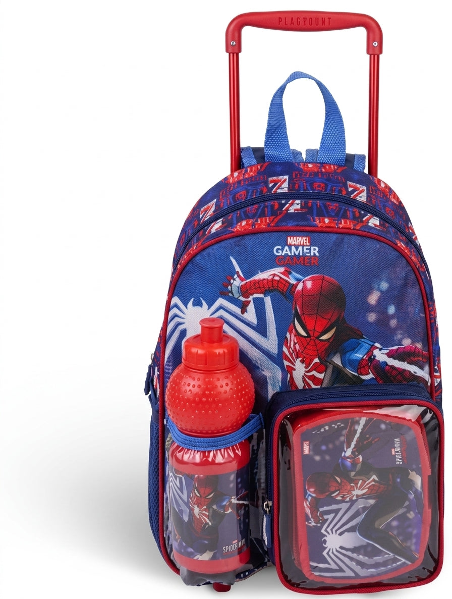 MARVEL SPIDERMAN SPIDER-MAN GAME -VERSE 3 IN 1 TROLLEY SET  13" || طقم شنطة تروللي مارفل سبايدرمان، عالم لعبة سبايدرمان 3 في 1  ، 13 إنش