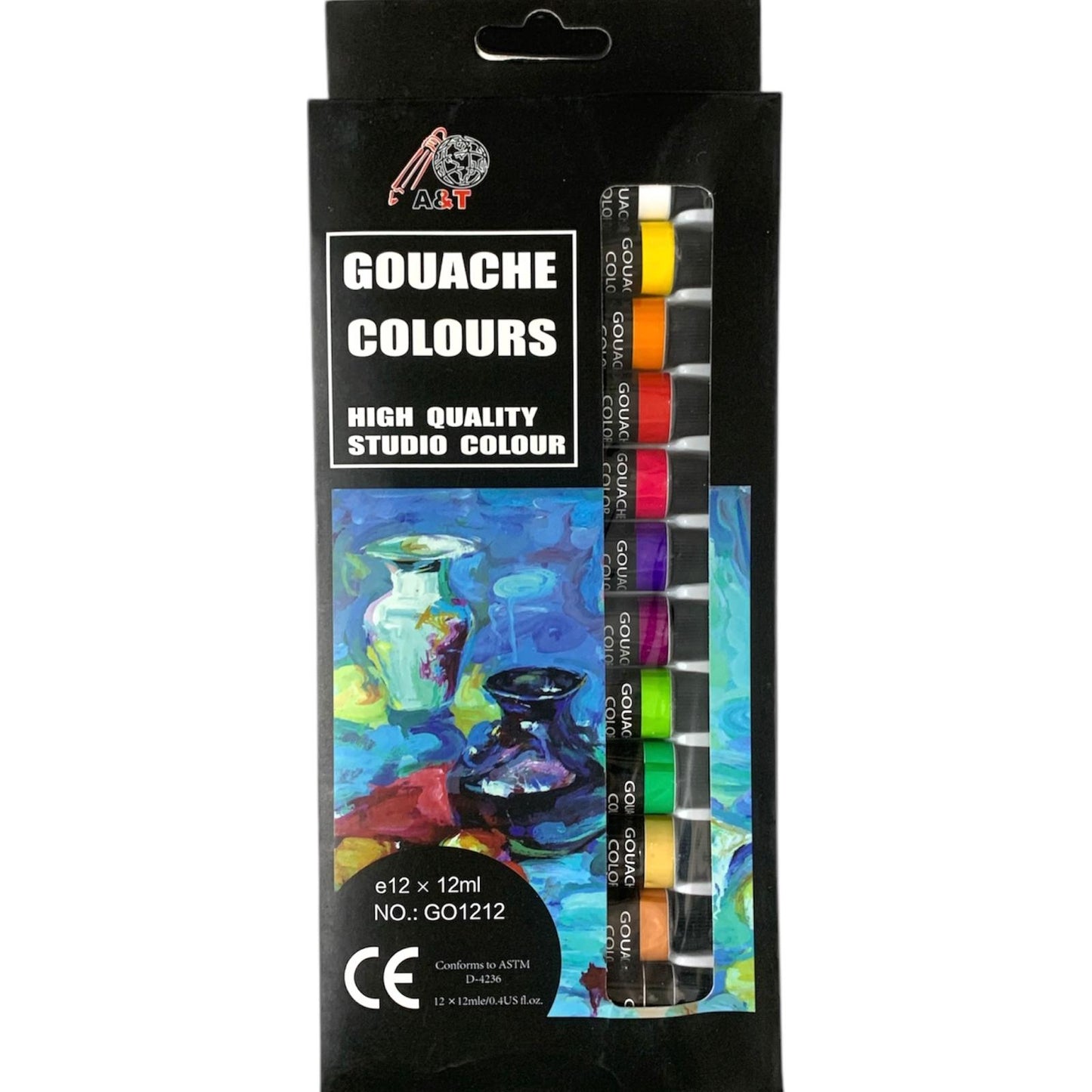 A&T Gouache 12 Color Set 12 ml || الوان قواش اي اند تي ١٢ لون حجم ١٢ مل