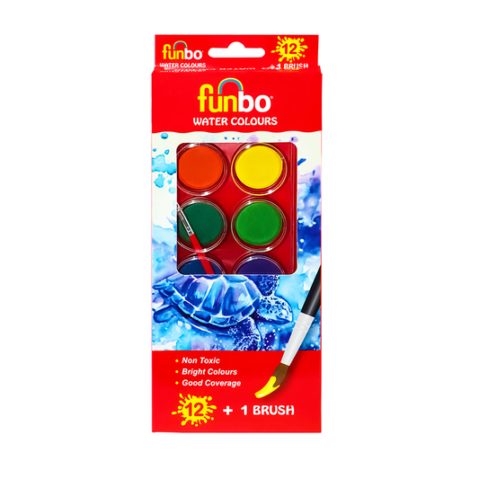 Funbo Watercolor Set 12 Colors + Brush || الوان مائية فنبو ١٢ لون مع فرشة