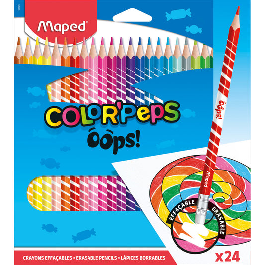 Maped Triangle Erasable Colored Pencils 24 Colors || الوان خشبية مثلثة ماسحة مابد ٢٤ لونً