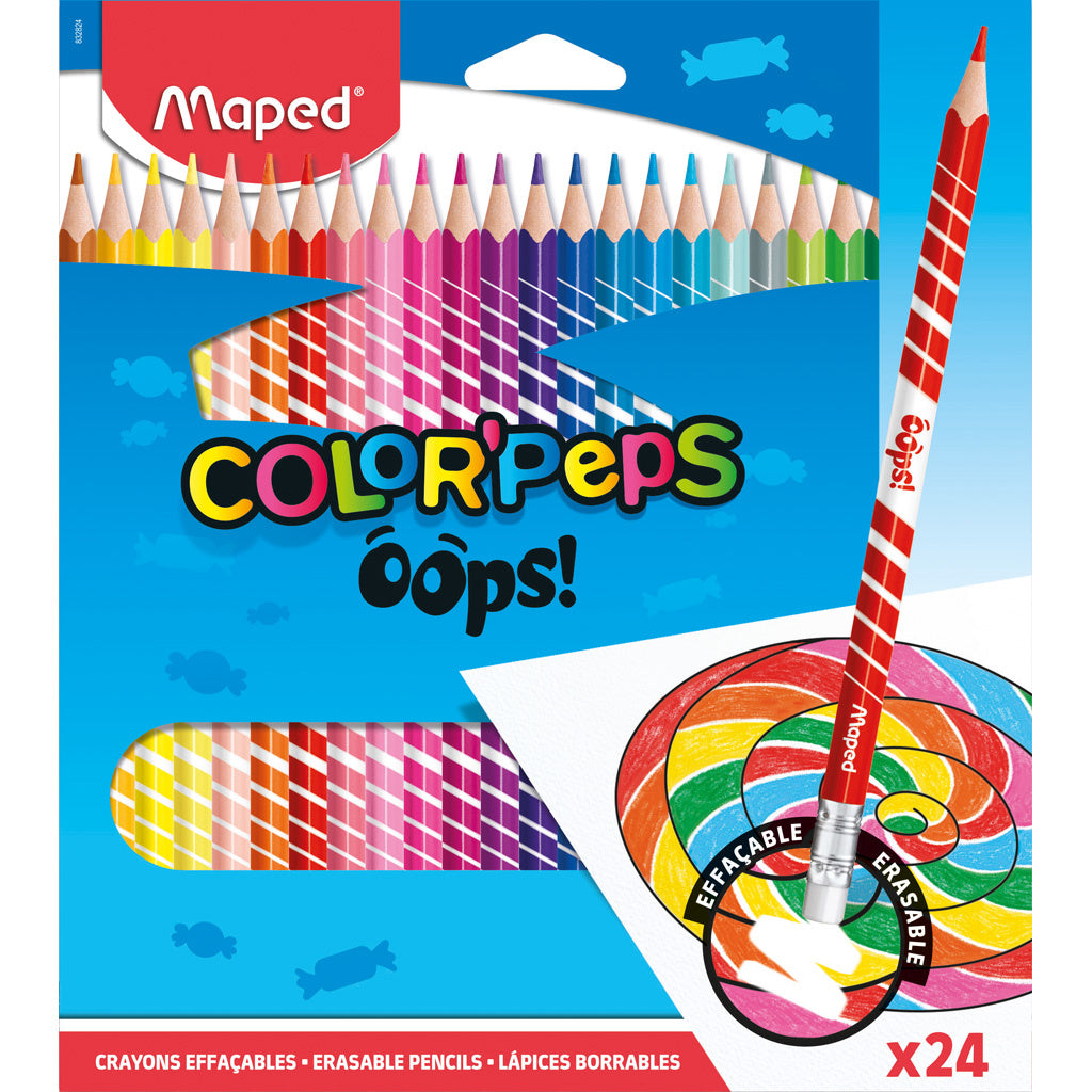 Maped Triangle Erasable Colored Pencils 24 Colors || الوان خشبية مثلثة ماسحة مابد ٢٤ لونً