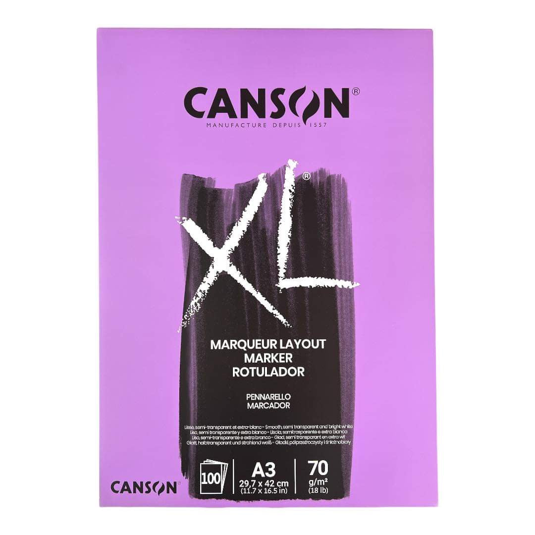 Canson Marker A3 Size 70 gsm 100 Sheets || كراسة رسم كانسون ماركرز سماكة ٧٠ جرام عدد A3 ١٠٠ ورقة حجم 