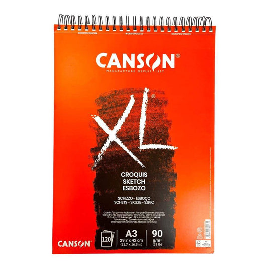 Canson XL Sketch A3 Size 90 gsm 120 Pages || A3 كراسة رسم كانسون اكس ال سماكة ٩٠ جرام ١٢٠ ورقة سكتش حجم