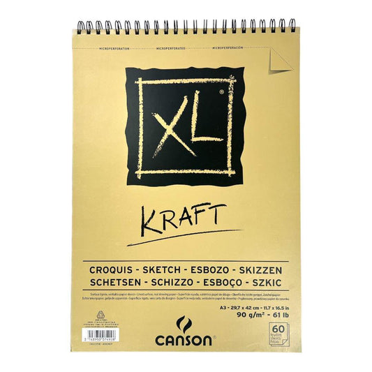 Canson XL Kraft A3 Size 90 gsm 60 Pages || A3 كراسة رسم كانسون اكس ال كرافت سماكة ٩٠ جرام ٦٠ ورقة  حجم