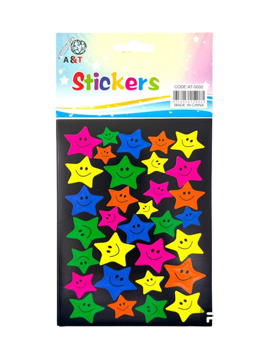 A&T Stickers Smiley Colored Stars || ستيكرز نجوم ملونة سمايلي