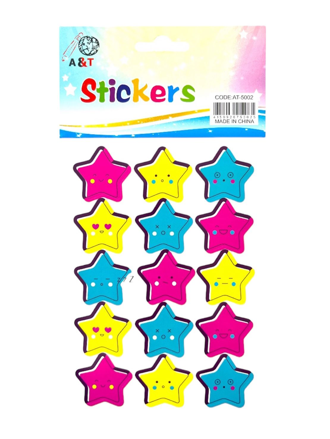 A&T Stickers Large Colored Stars || ستيكرز نجوم ملونة كبيرة