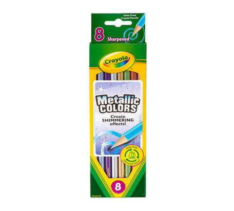 Crayola 8 Metallic Colored Pencils || الوان خشبية كرايولا ٨ لون ميتاليك 