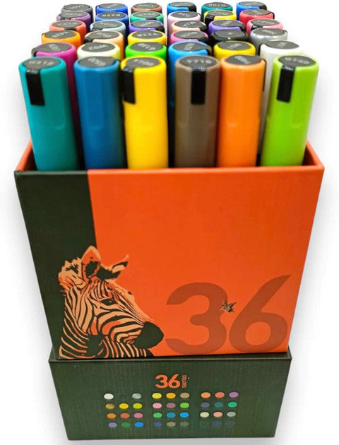 Ulebbe Acrylic Marker 36 Colors For Painting on All Surfaces || الوان اكريليك ماركر يوليبي ٣٦ لون للرسم على جميع الاسطح