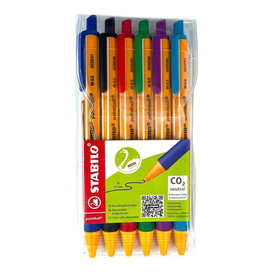 Stabilo Regractable Ball Pens 6 Pack || مجموعة اقلام حبر ستابيلو ٦ لون