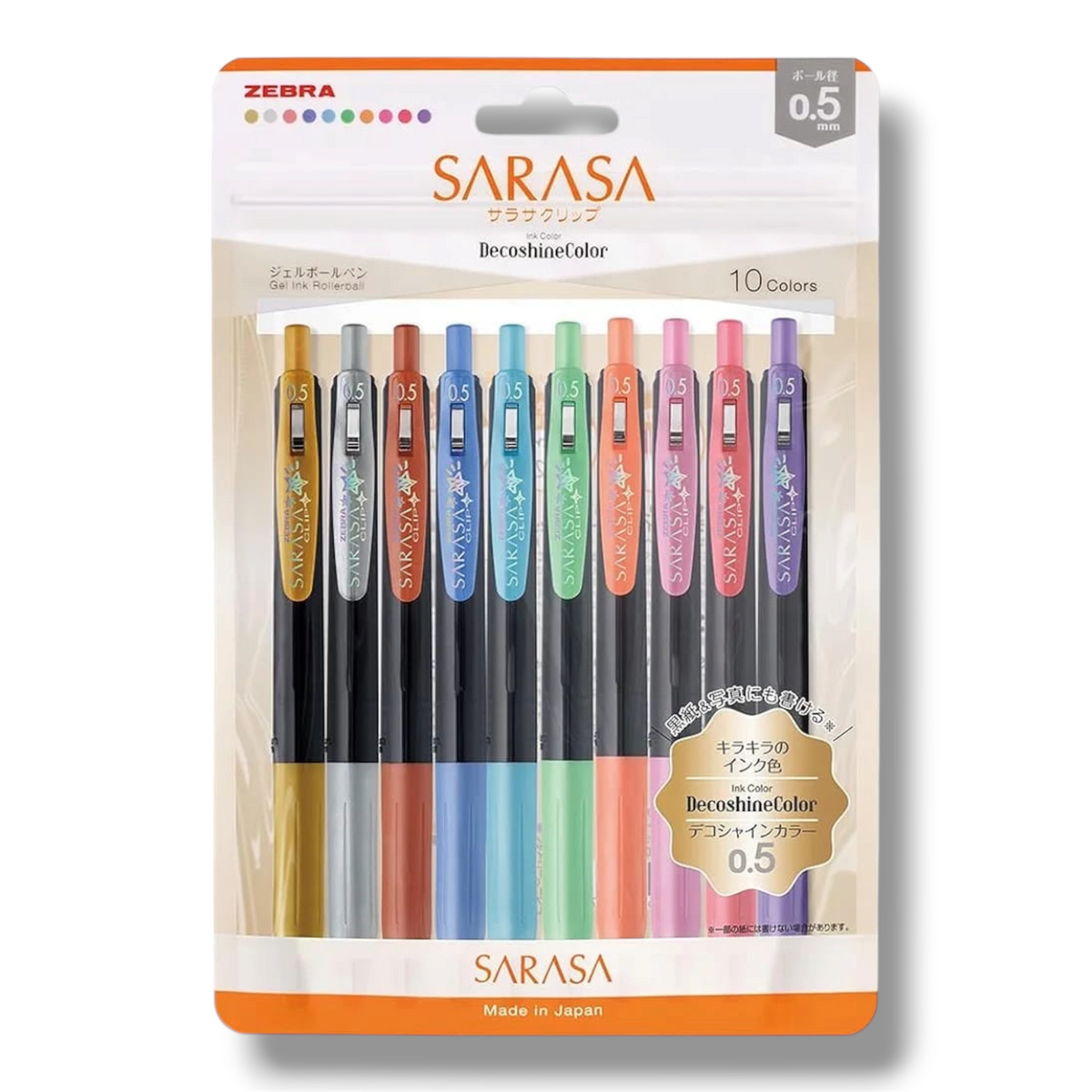 Zebra Sarasa Decoshine Color 10 Color Pens || اقلام حبر زيبرا ديكوشاين ١٠ لون