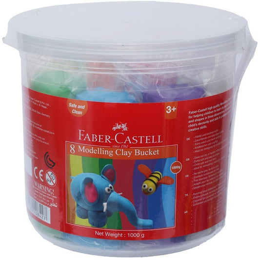 Faber Castell Modeling Clay 8 Colors 1000 gram || طين صلصال فيبر كاستل ٨ لون ١٠٠٠ جرام 