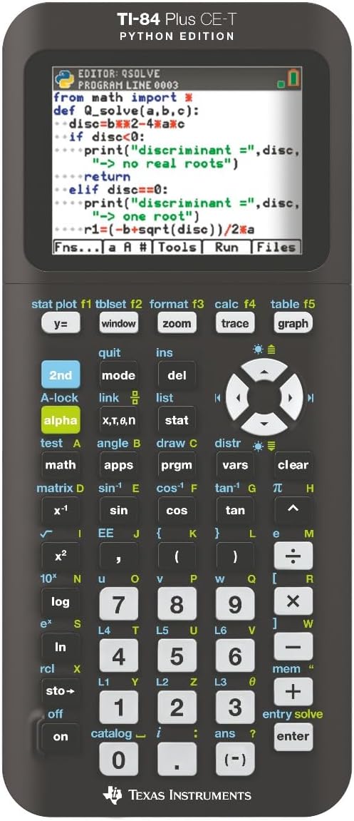 Texas Instruments TI‑84 Plus CE-T Python Edition Graphing Calculator