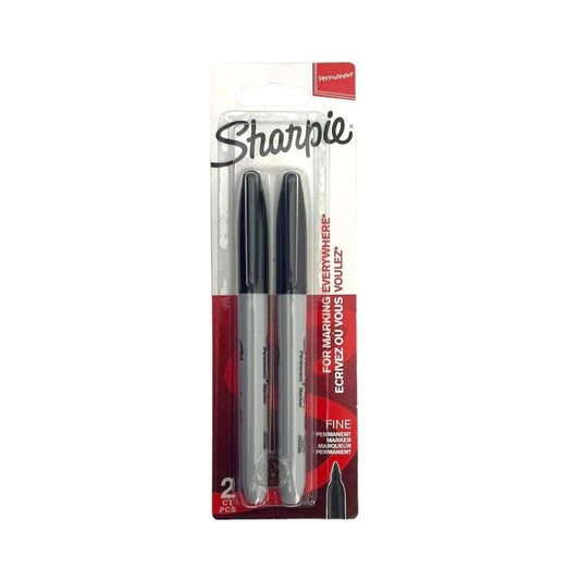 Sharpie Black Marker Pack 2 Pcs || مجموعة اقلام شاربي ماركر لون اسود حبتين 