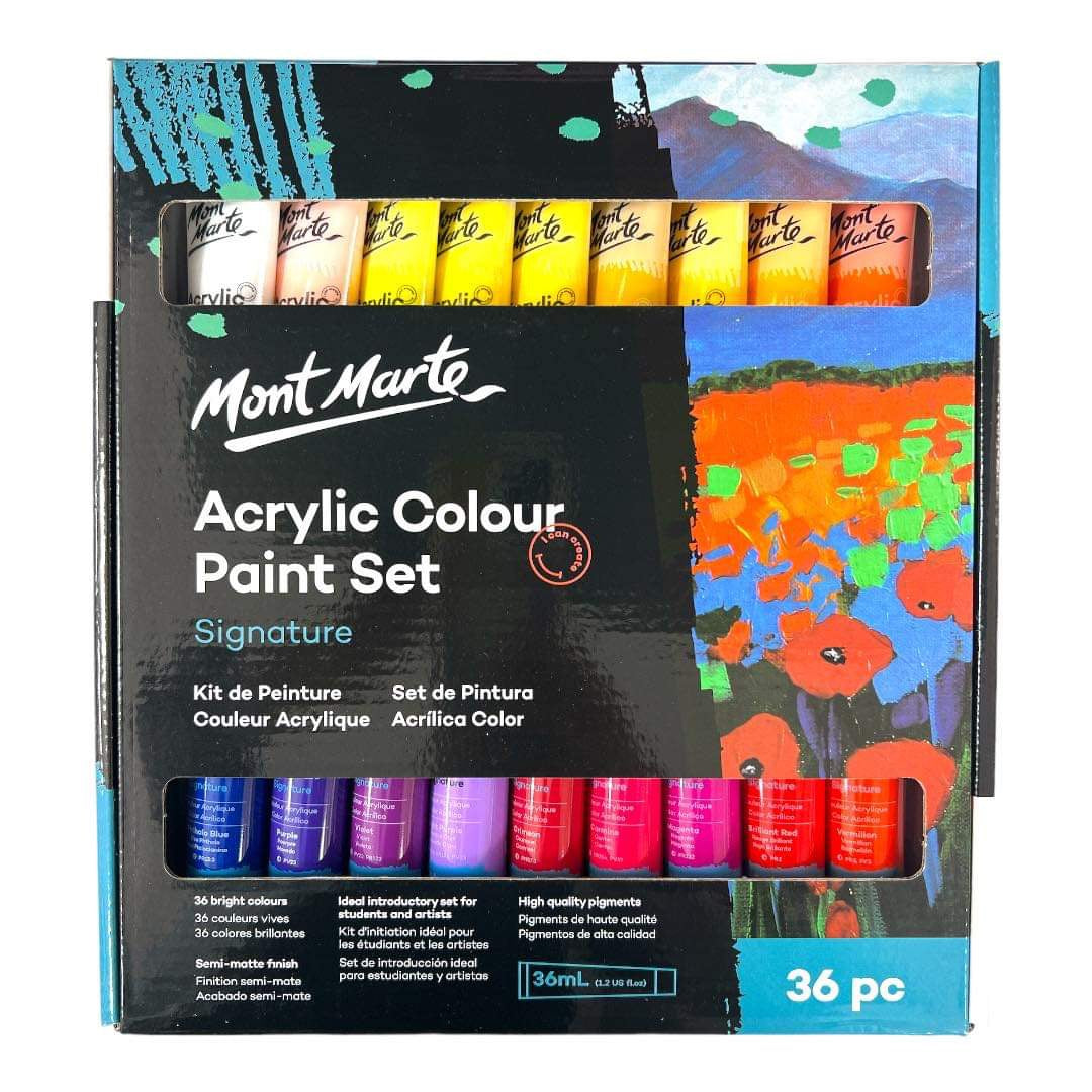 Mont Marte Acrylic Color Paint Set 36 Colors || الوان اكريليك مونت مارت ٣٦ لون