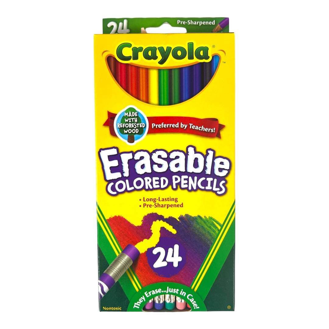 Crayola Erasable Colored Pencils 24 Colors || الوان خشبية ماسحة كرايولا ٢٤ لون 