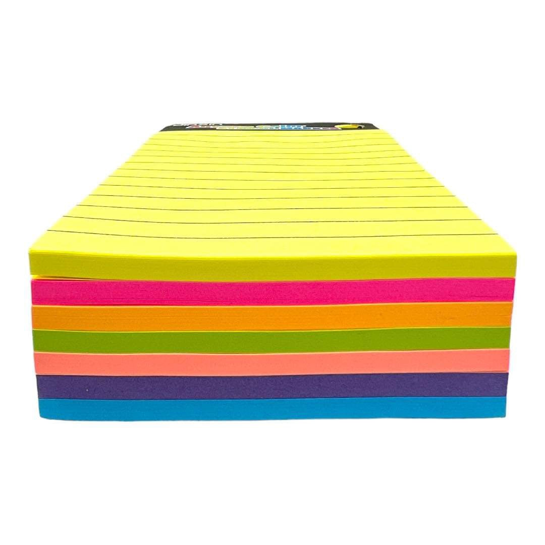 Colored Sticky Notes 15 x 7 || ورق لاصق مخطط فسفوري ١١٥*٧ سم