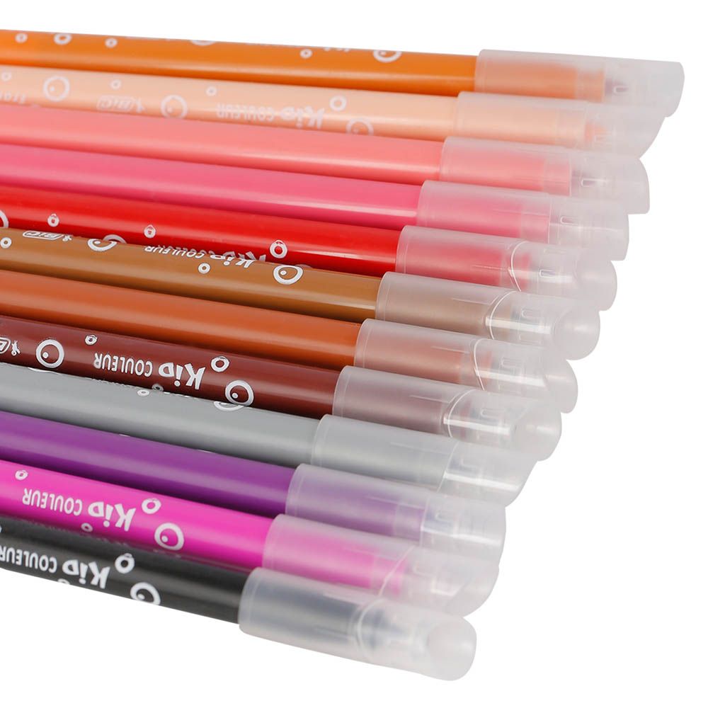 بيك - أقلام تلوين بأطراف لباد للأطفال من بيك - عبوة متوسطة الحجم مكونة من 24 قلمًا