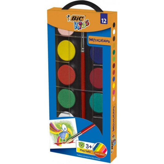 Bic Kids Watercolor 12 Color Box || الوان مائية بيك ١٢ لون