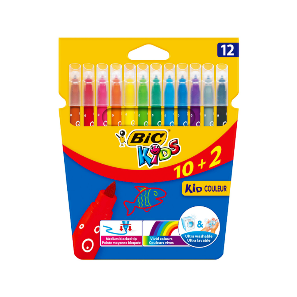 Bic Kids Fine Tip Colored Pencils 12 Colors || الوان شينية بيك للاطفال ١٢ لون 