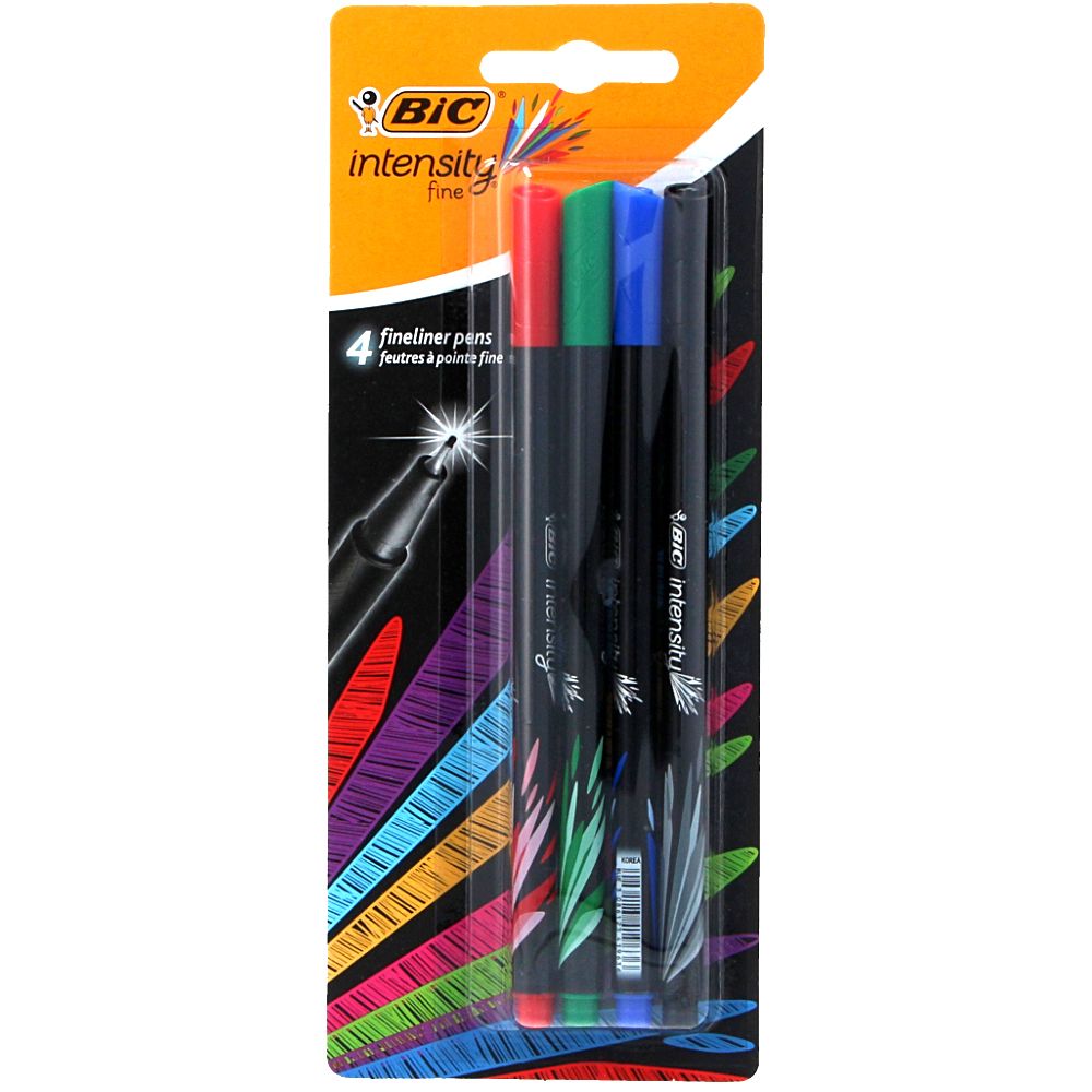Bic Intensity Fineliner Pens 4 pc || الوان بيك ضعيفة ٤ لون 
