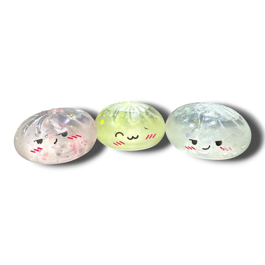 Transparent Mini Dumpling Sugar Edition Squishy Assorted Color|| دامبلنغ شفاف حجم ميني صغير الوان متنوعة