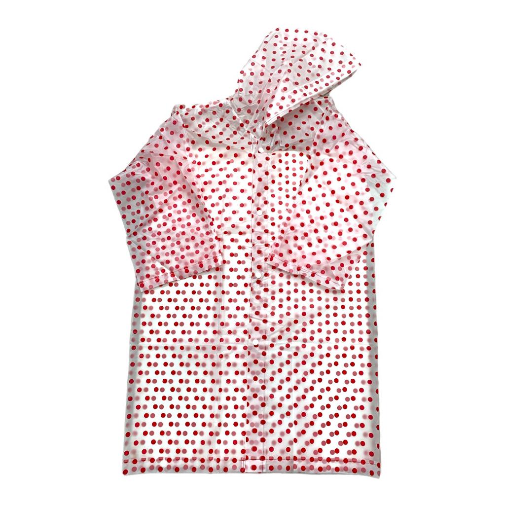 Red Polka Dots Adult Rain Coat || جاكيت مطر كبير منقط احمر