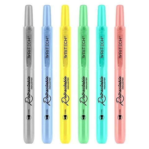 أقلام تحديد قابلة للسحب من رايتش 6 ألوان خفيفة