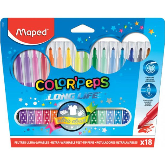 Maped Colorpeps Long Life 18 Color Markers || الوان شينية مابد ١٨ لون 