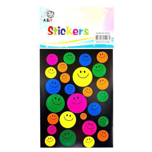 A&T Stickers Smiley Faces Black Background || ستيكرز وجوه سمايلي اطلس خلفية سوداء