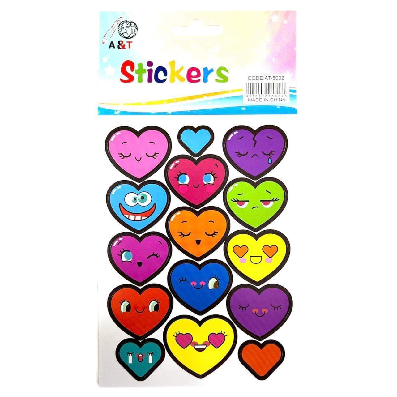 A&T Stickers Colored Hearts || ستيكرز أطلس قلوب ملونة
