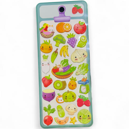 A&T Embossed Stickers Fruits Veggies Stickers #2 || ستيكرات بارزة اي اند تي خضار و فواكه #2