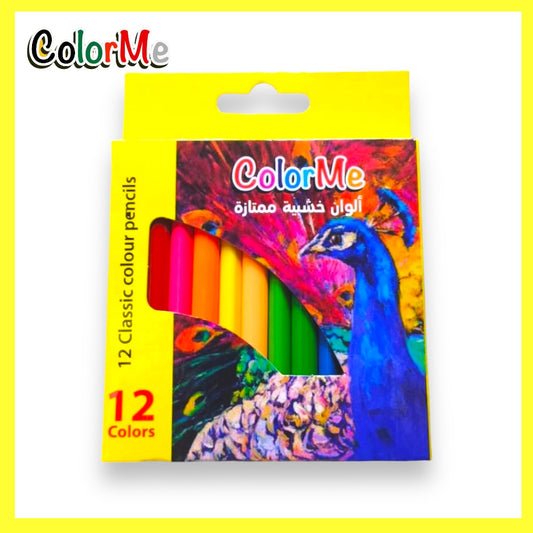 A&T Color Me 12 Classic Short Color Pencils || الوان خشبية قصيرة كولور مي ١٢ لون⁩