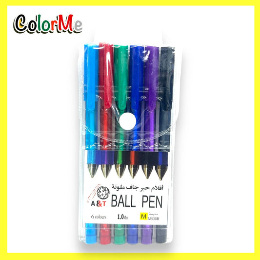 A&T Color Me  Colored Pens 6 Colors || اقلام حبر ملونة ٦ لون كولور مي